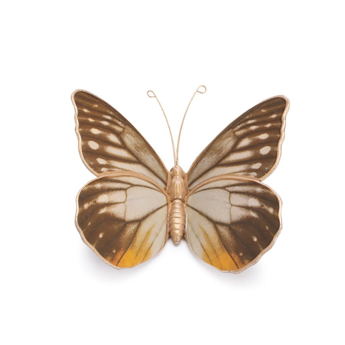Melrose Amber Butterfly/Moth Shelf Sitter, Set of 2, White/Brown/Orang