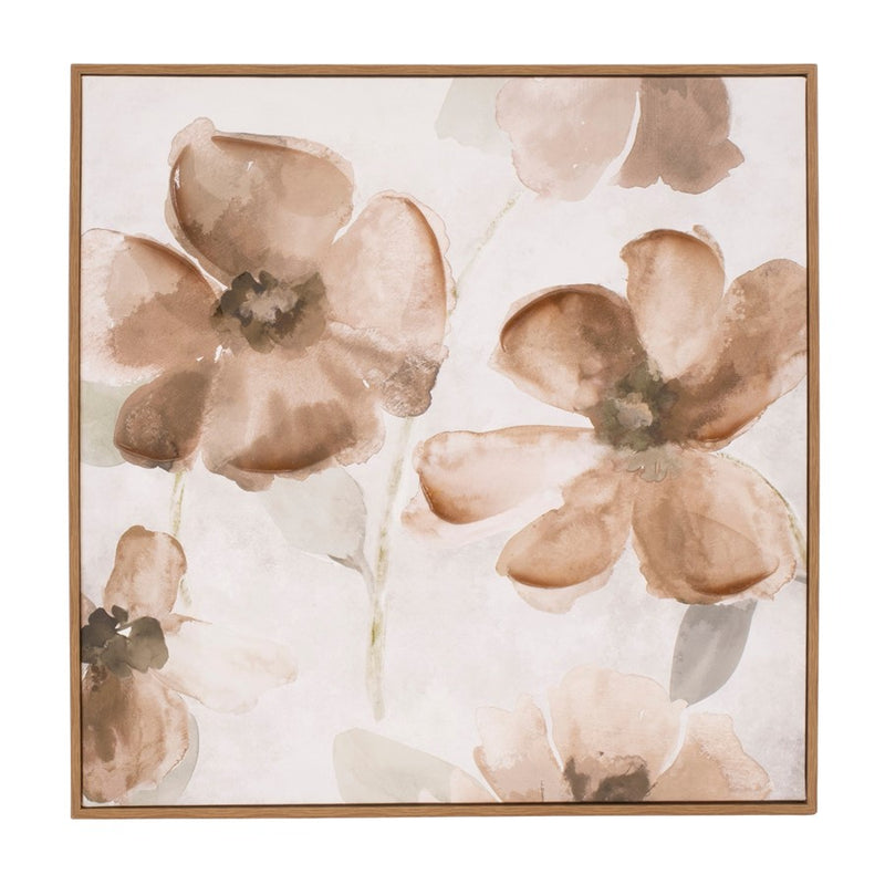 Melrose International Wood Floral Block Plaque, Set of 2, White/Brown