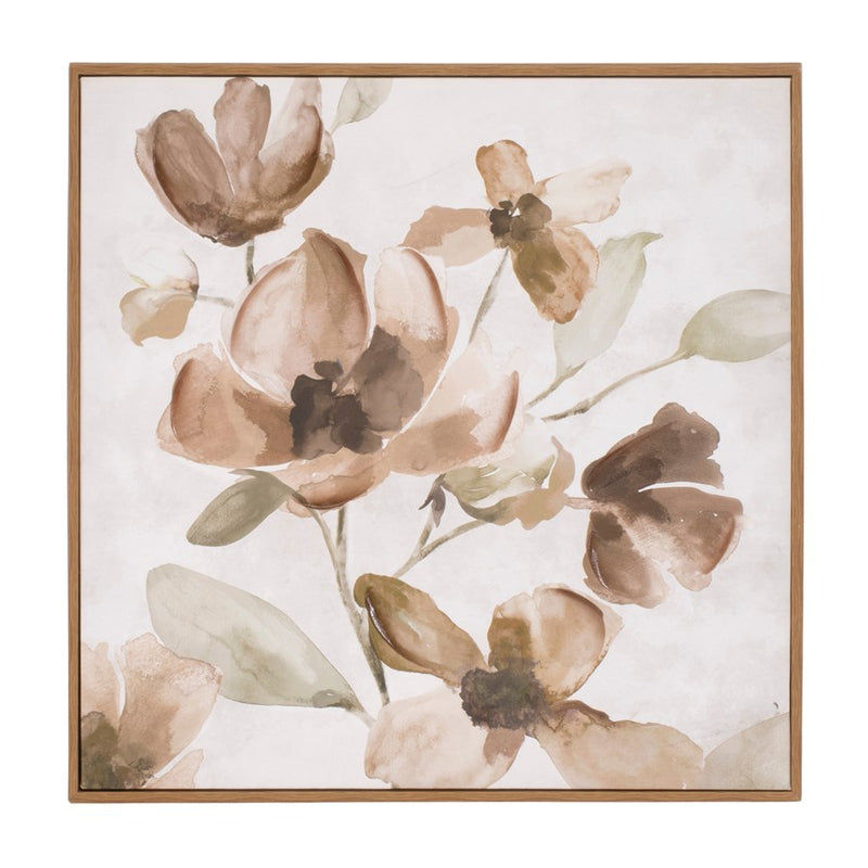 Melrose International Wood Floral Block Plaque, Set of 2, White/Brown