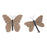 Melrose Wicker Design Butterfly/Dragonfly Shelf Sitter, Set/4, Brown - 92079DS
