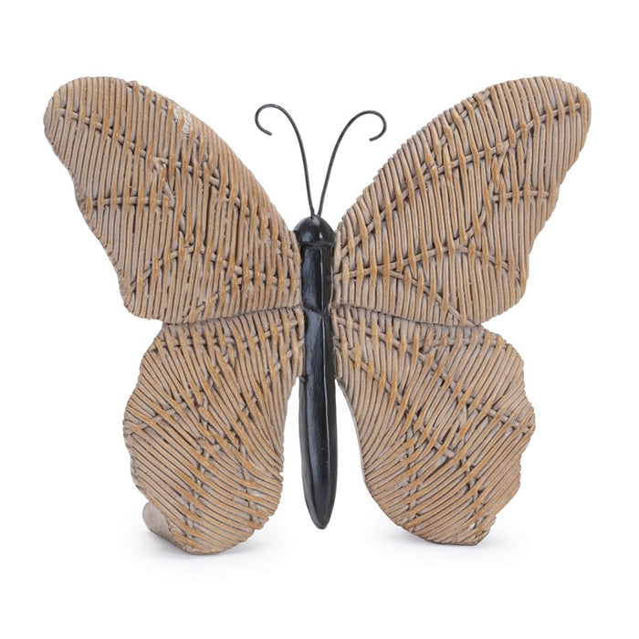 Melrose Wicker Design Butterfly/Dragonfly Shelf Sitter, Set/4, Brown