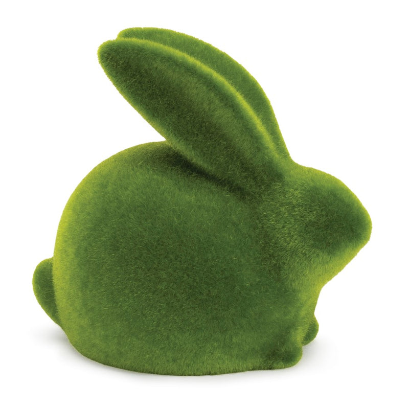 Melrose Mossy Terra Cotta Rabbit Figurine, Set of 2, Green