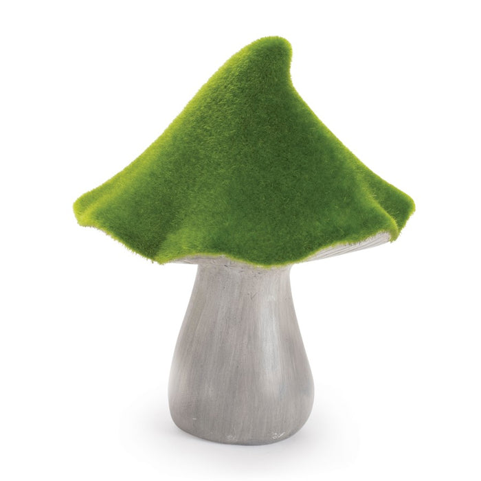 Melrose International Mossy Terra Cotta Mushroom, Set of 3, Green/Grey