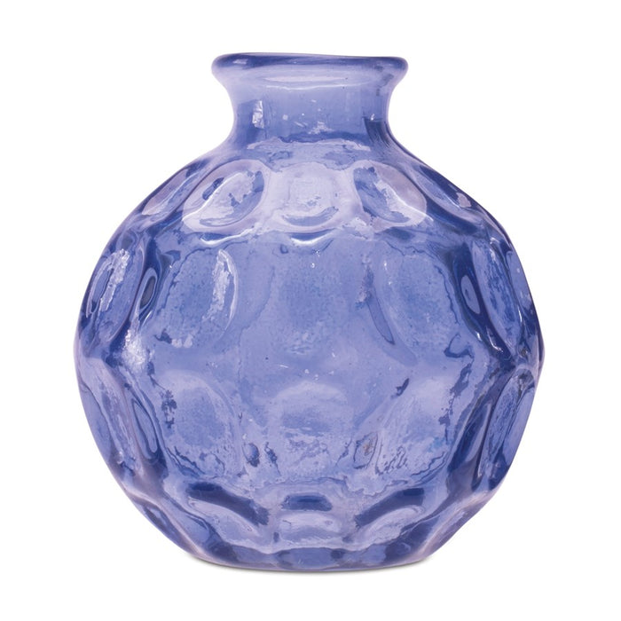 Melrose International Bubble Glass Bud Vase, Set of 2, Blue