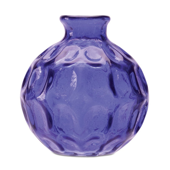 Melrose International Bubble Glass Bud Vase, Set of 2, Blue