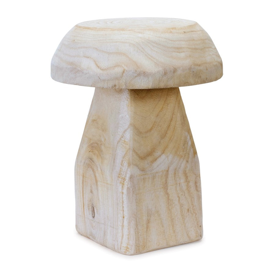 Melrose International Wood Mushroom Stool 15.5"H, Beige - 92144DS