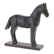 Melrose International Standing Horse/Base, Set of 2, Black - 92151DS
