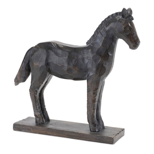 Melrose International Standing Horse/Base, Set of 2, Black - 92151DS