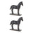 Melrose International Standing Horse/Base, Set of 2, Black