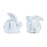Melrose Marble Design Rabbit Shelf Sitter, Set of 2, White/Grey - 92163DS