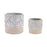 Melrose International Ceramic Floral Planter, Set of 2, Grey/Beige - 92166DS