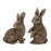 Melrose International Garden Bunny Rabbit Figurine, Set of 3, Brown - 92170DS