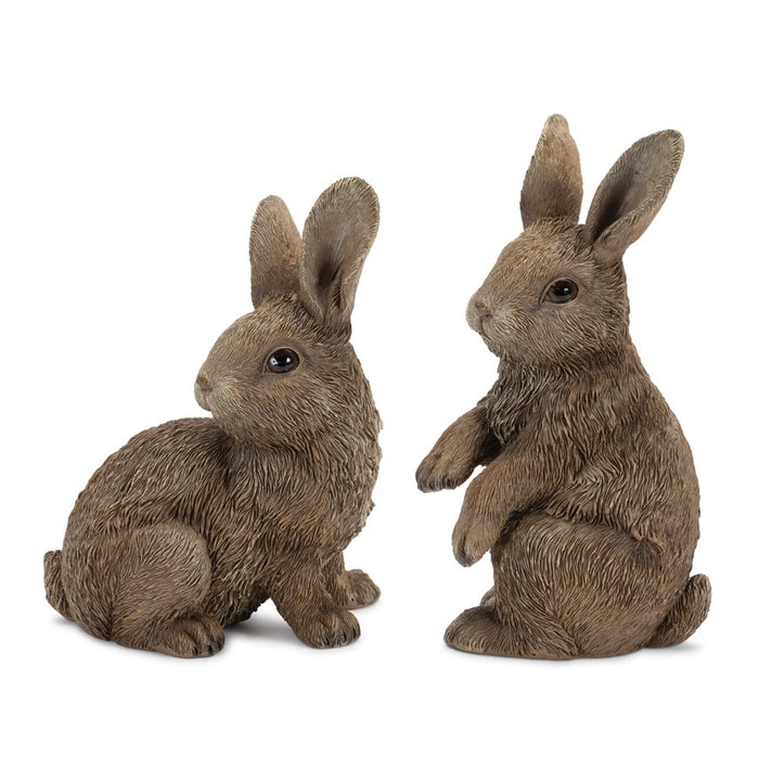 Melrose International Garden Bunny Rabbit Figurine, Set of 3, Brown - 92170DS