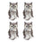 Melrose Int.land Owl/Baby Figurine, Set of 4, Brown/White