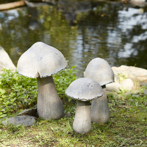 Melrose International Stone Mushroom Garden Accent 20"H, Grey