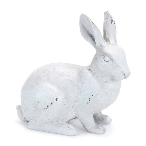 Melrose Distressed Garden Rabbit Figurine, Set of 2, White