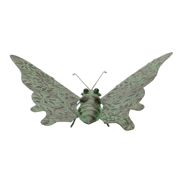Melrose Iron Metal Butterfly Garden Accent 12.5"L, Green/Black