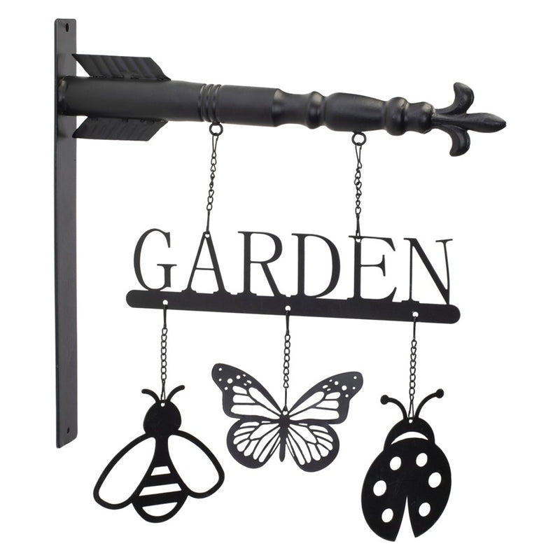 Melrose International Butterfly Insect Garden Sign 15.5"H, Black - 92204DS