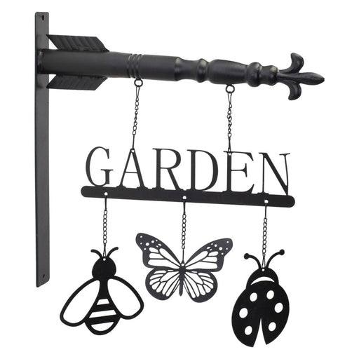 Melrose International Butterfly Insect Garden Sign 15.5"H, Black - 92204DS