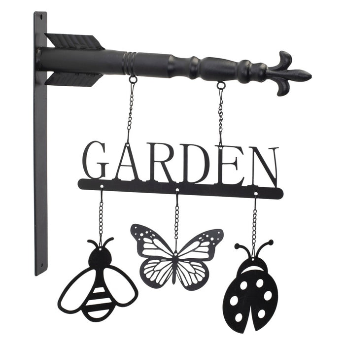 Melrose International Butterfly Insect Garden Sign 15.5"H, Black - 92204DS