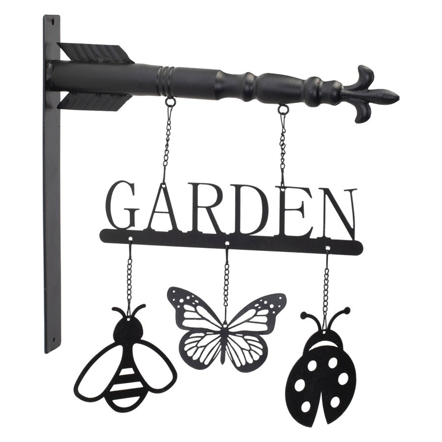 Melrose International Butterfly Insect Garden Sign 15.5"H, Black - 92204DS