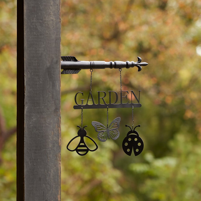 Melrose International Butterfly Insect Garden Sign 15.5"H, Black