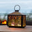 Melrose Forest Cut Metal Lantern/Gold Accent 12"H, Black/Gold