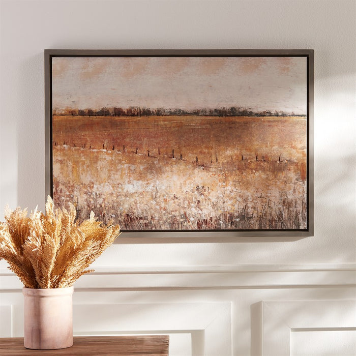 Melrose International Framed Landscape Canvas Art 34"L, Brown/Beige