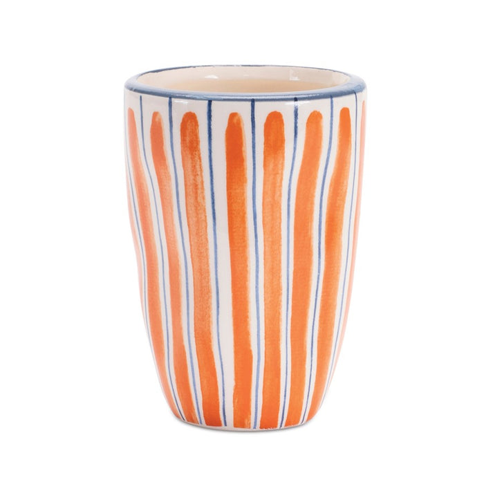 Melrose International Wavy Stripe Planter, Set of 6, Orange/Blue