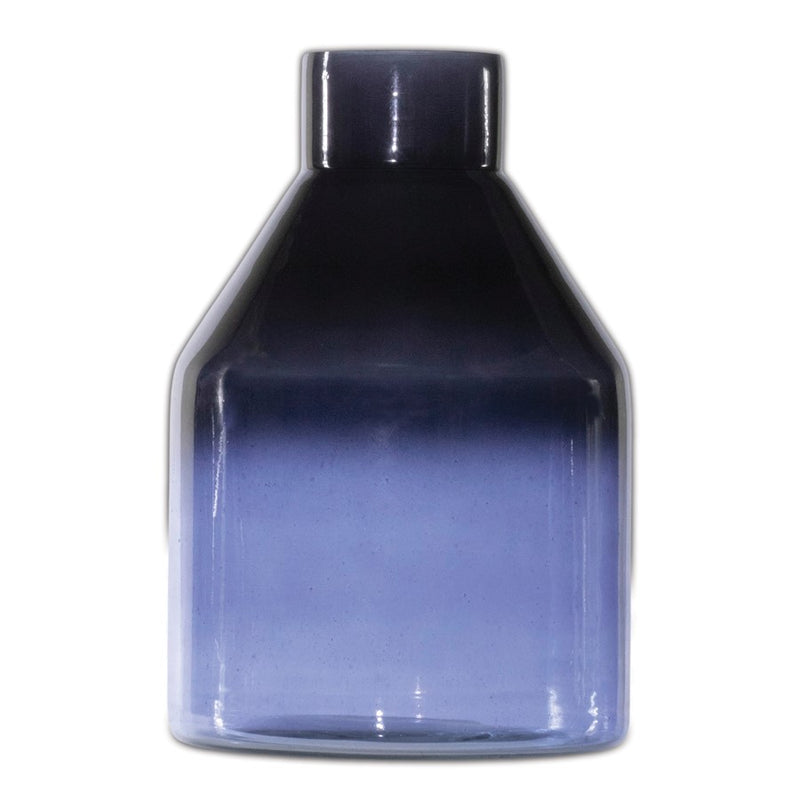 Melrose International Soda Lime Glass Bottle Vase 7"H, Blue - 92290DS