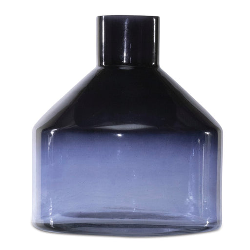 Melrose International Soda Lime Glass Bottle Vase 6"H, Blue - 92291DS
