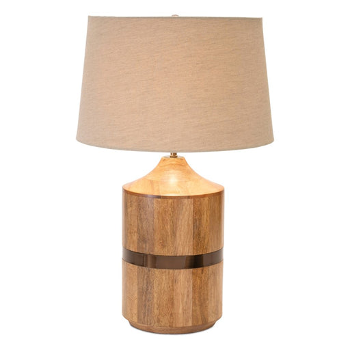 Melrose International Natural Wood Table Lamp 22.5"H, Brown/White - 92317DS
