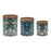 Melrose Round William Morris Canister, Set of 3, Green/Beige - 92337DS