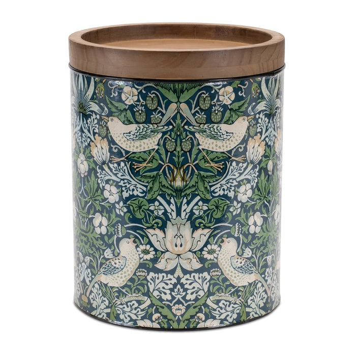 Melrose Round William Morris Canister, Set of 3, Green/Beige