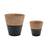 Melrose International Tapered Two-Tone Planter, Set of 2, Black/Brown - 92350DS