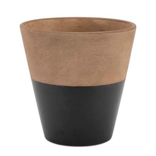 Melrose International Tapered Two-Tone Planter, Set of 2, Black/Brown