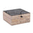 Melrose Mango Wood Box/Art Deco Lid 6.5"W, Black/White/Beige - 92359DS