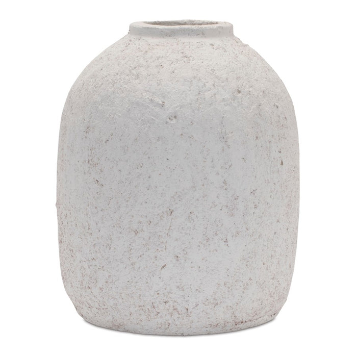 Melrose International Distressed Terra Cotta Bud Vase, Set of 3, White - 92367DS