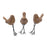 Melrose International Etched Bird Shelf Sitter, Set of 6, Brown/Black - 92371DS
