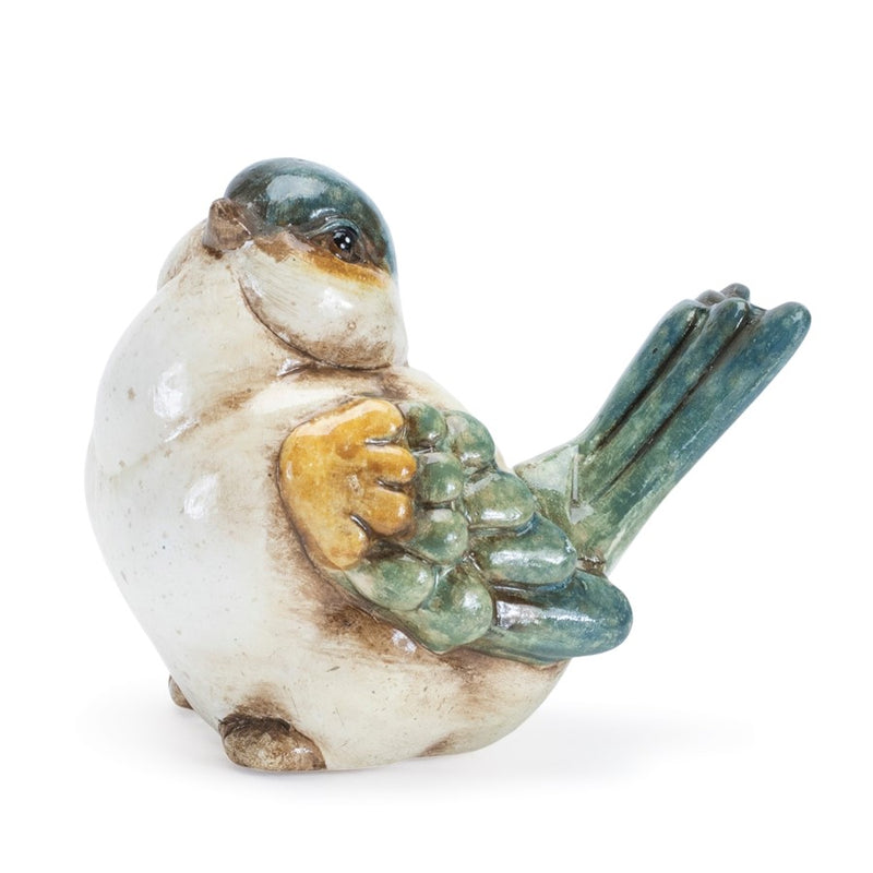 Melrose International Terra Cotta Bird Figurine, Set of 6, Blue/Beige