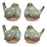 Melrose Ceramic Bird Figurines/Unglazed Accents/Set of 4, Green/Brown