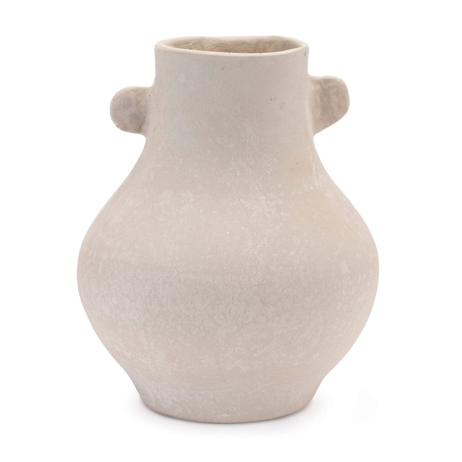 Melrose International Recycled Paper Chalk Vase 9.75"H, Beige - 92406DS
