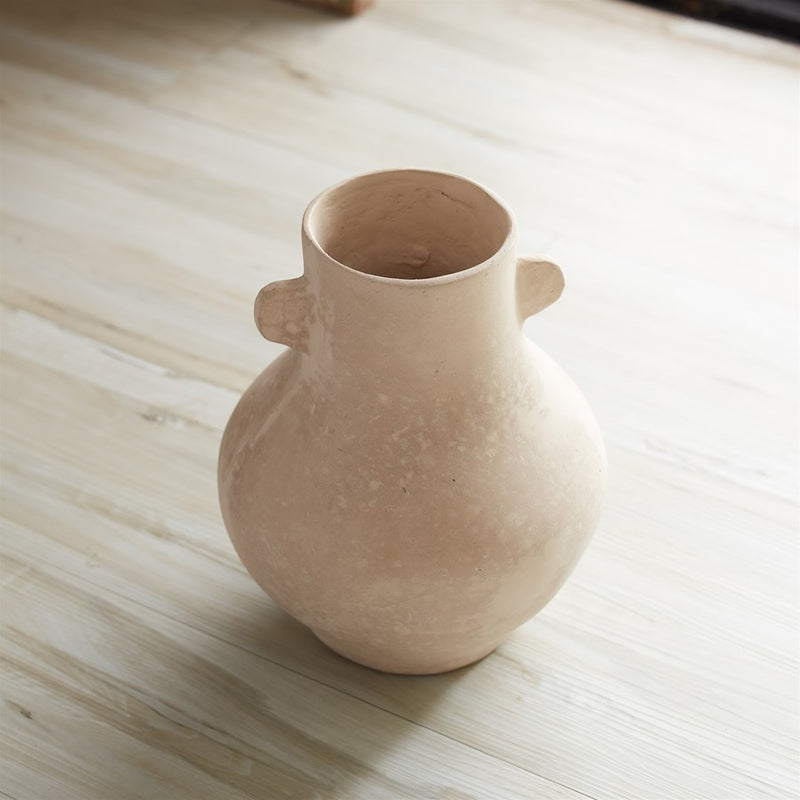 Melrose International Recycled Paper Chalk Vase 9.75"H, Beige