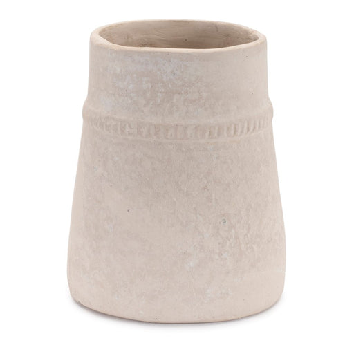 Melrose International Recycled Paper Chalk Vase 6.5"H, Beige - 92407DS