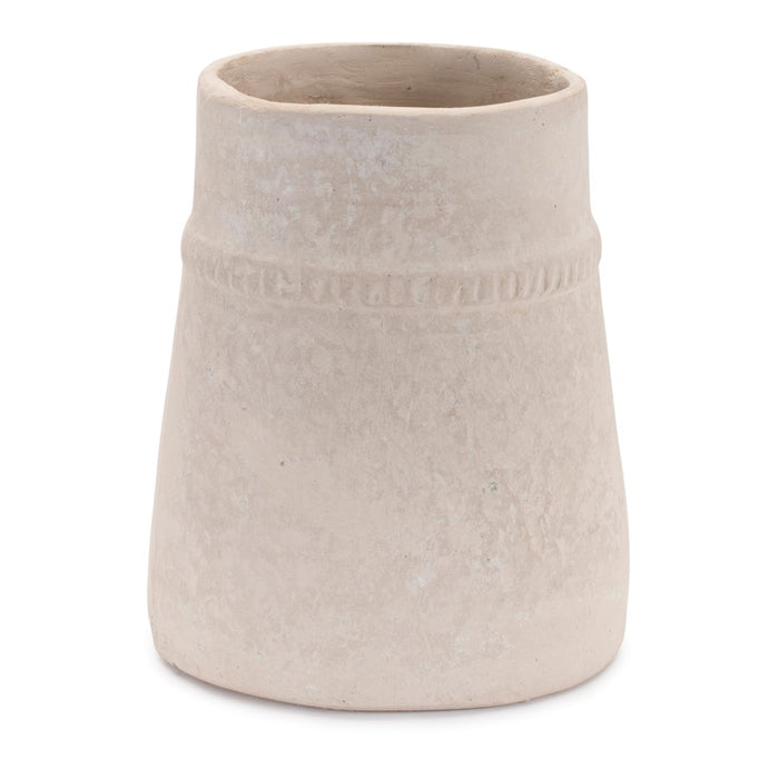Melrose International Recycled Paper Chalk Vase 6.5"H, Beige - 92407DS