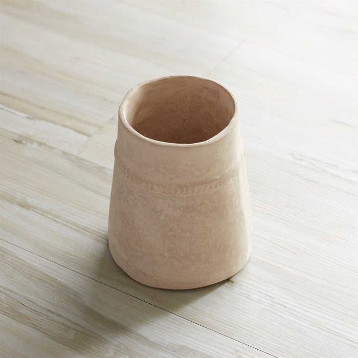 Melrose International Recycled Paper Chalk Vase 6.5"H, Beige