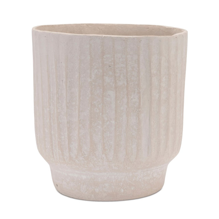 Melrose International Recycled Paper Chalk Vase 7.5"H, Beige - 92408DS