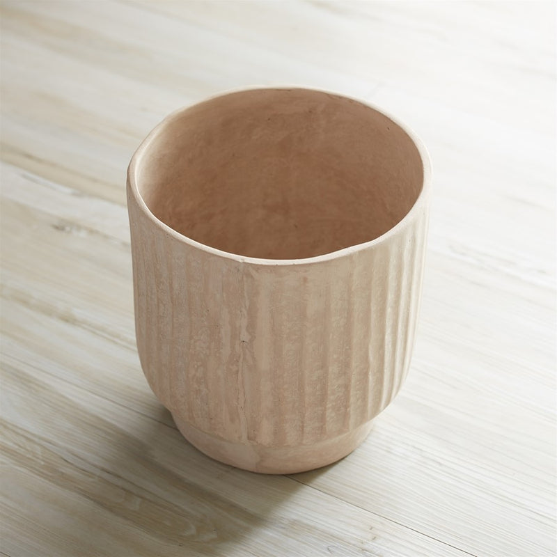 Melrose International Recycled Paper Chalk Vase 7.5"H, Beige