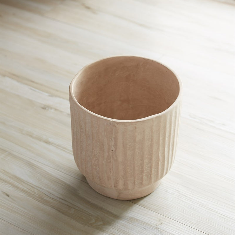 Melrose International Recycled Paper Chalk Vase 7.5"H, Beige