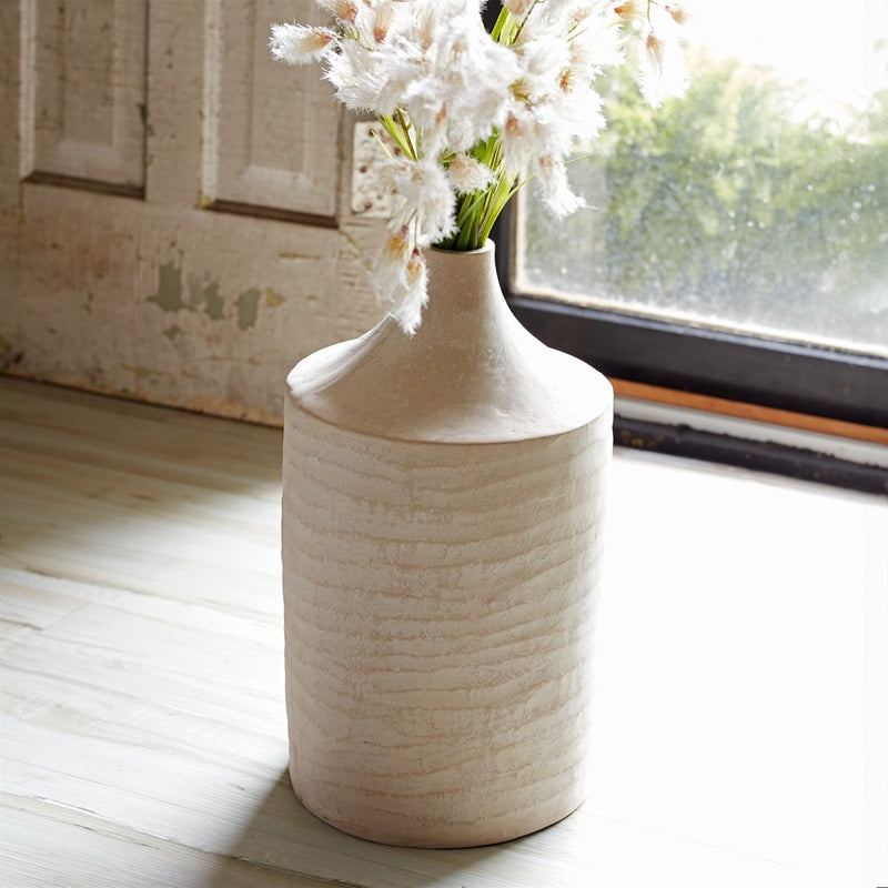 Melrose International Recycled Paper Chalk Vase 18"H, Beige